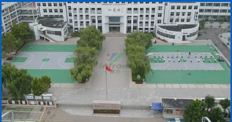 牡丹区第二十一中学-硅PU篮球场